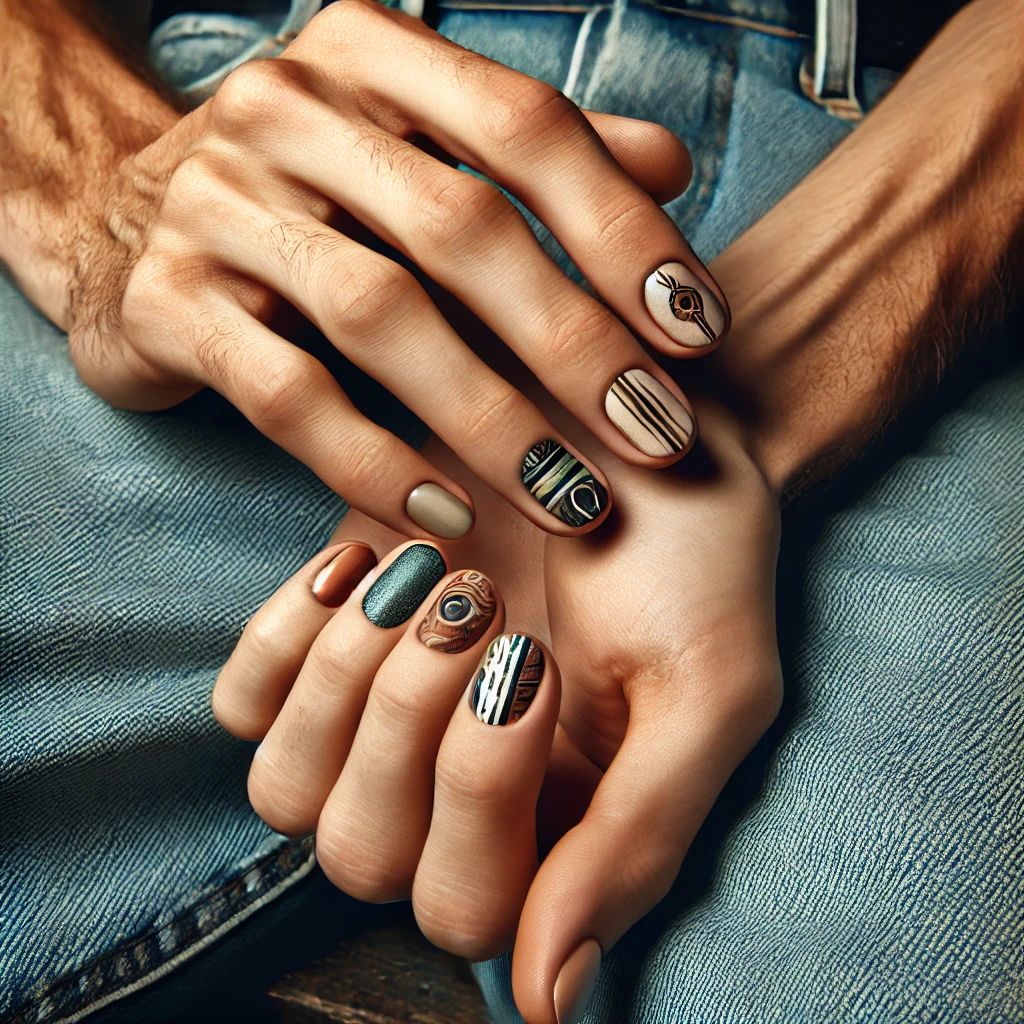 hombres uñas pintadas