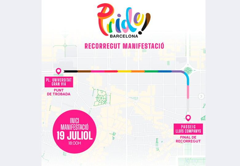 recorrido pride barcelona 2025