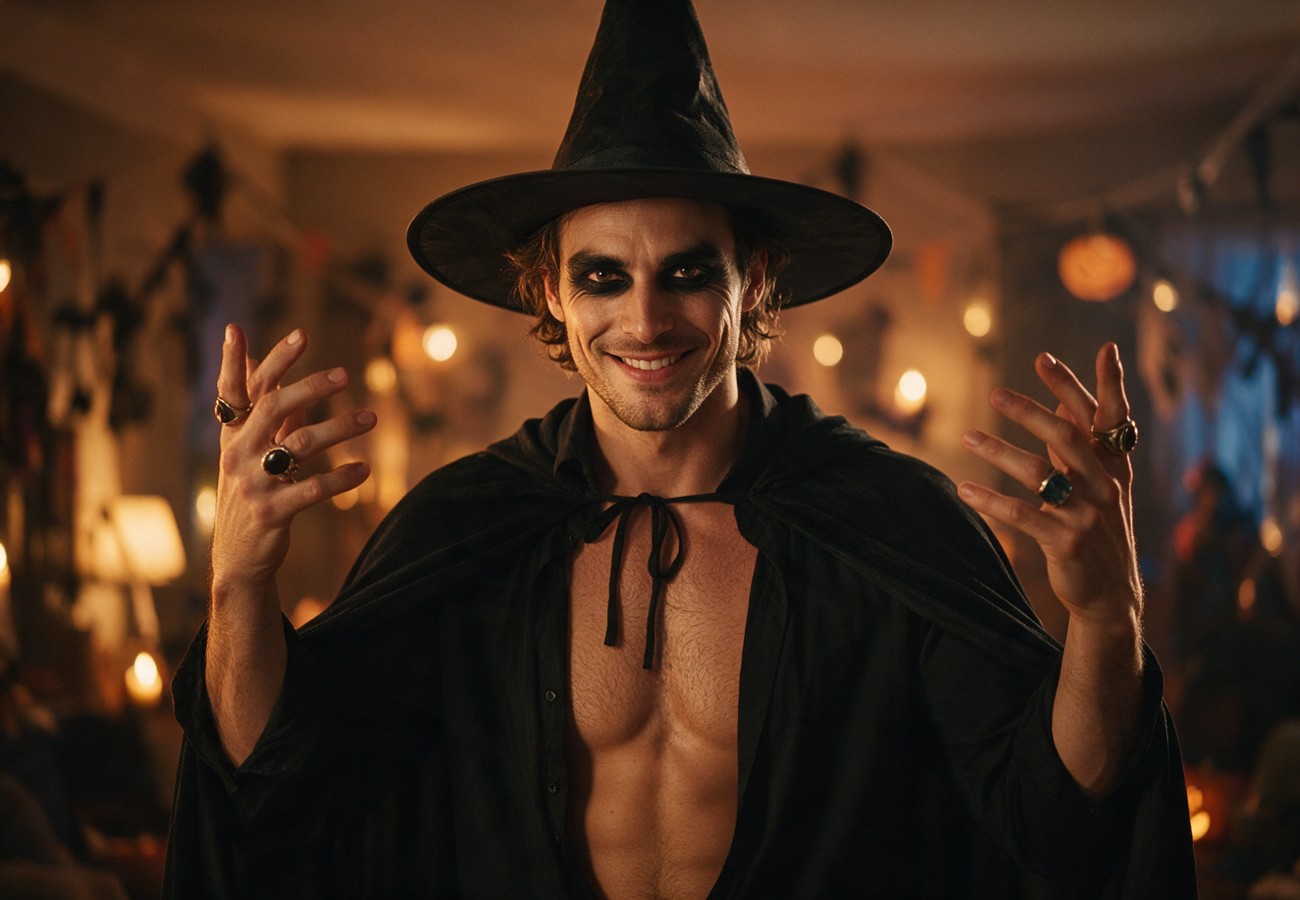 Disfraz de bruja contemporánea y moderna para Halloween