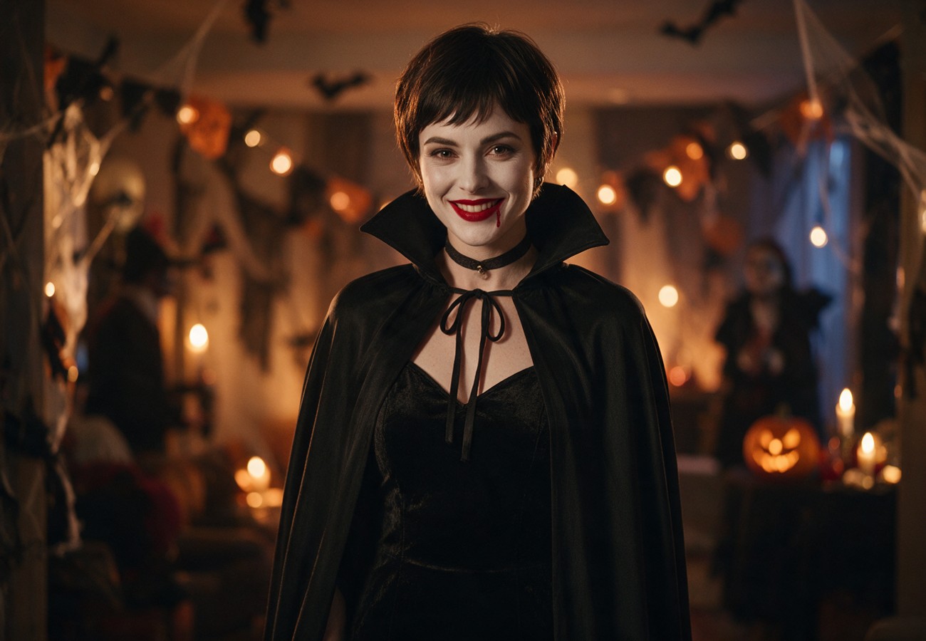Disfraz de vampira elegante y atemporal para Halloween